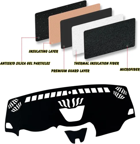 Vista 9 de Tapete antideslizante para tablero de instrumentos compatible con Jeep Cherokee 2014, 2015, 2016, 2017, 2018, 2019, 2020, 2021, 2022, protector