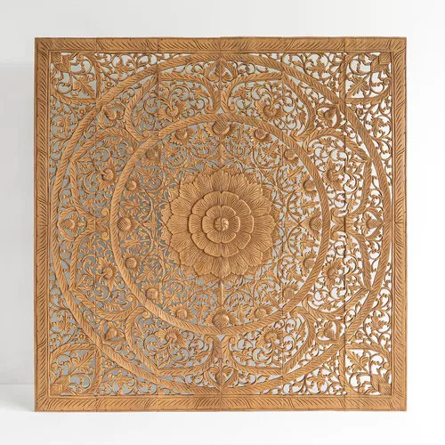 Vista 2 de Cabecera balinesa grande tamaño King hecha a mano, paneles de arte para colgar en la pared, decoración del hogar, vida costera, Tailandia, 72