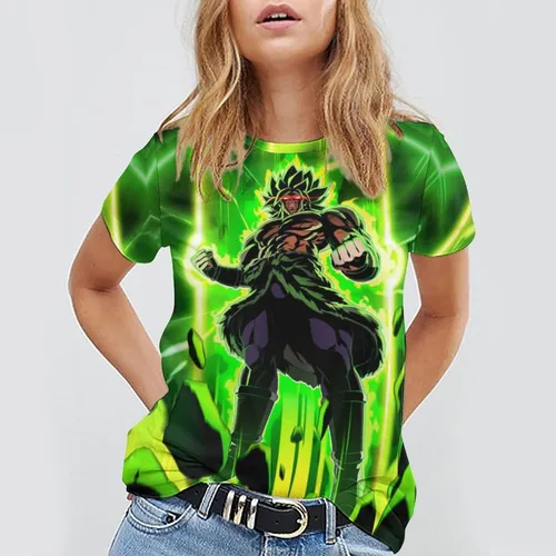 Vista 4 de Saiyajin Broly - Camisetas casuales para hombre, manga corta, unisex, cuello redondo, camisetas para jóvenes y adultos