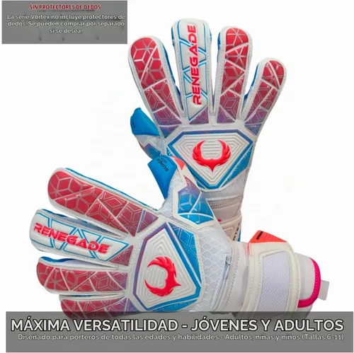 Vista 2 de Renegade GK Vortex - Guantes de portero con protector microbiano (tallas 6-11, 3 estilos, nivel 3) Hyper Grip de 3.5+0.118 in y súper malla Nitro