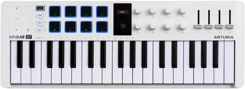 Vista 13 de Arturia MiniLab Controlador de teclado MIDI USB de 3 a 25 teclas con 8 almohadillas de batería multicolor, 8 perillas y software de producción