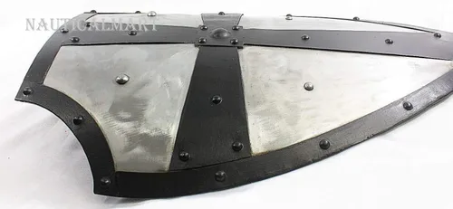 Vista 2 de NauticalMart Escudo de cruz de acero gótico forjado a mano, armadura de batalla medieval