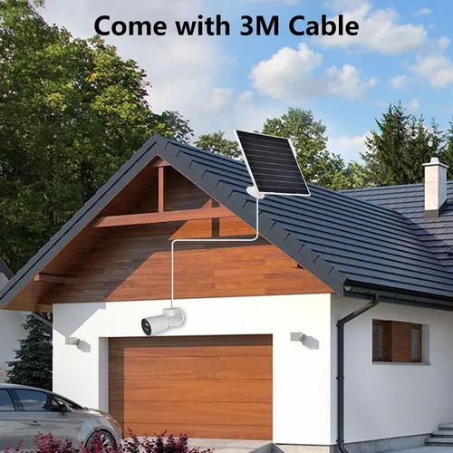 Vista 7 de Panel solar de 9 W para cámaras de seguridad, impermeable IP65 con soporte de 360° y cable de 9.8 pies, alimentación solar de 5 V para cámaras