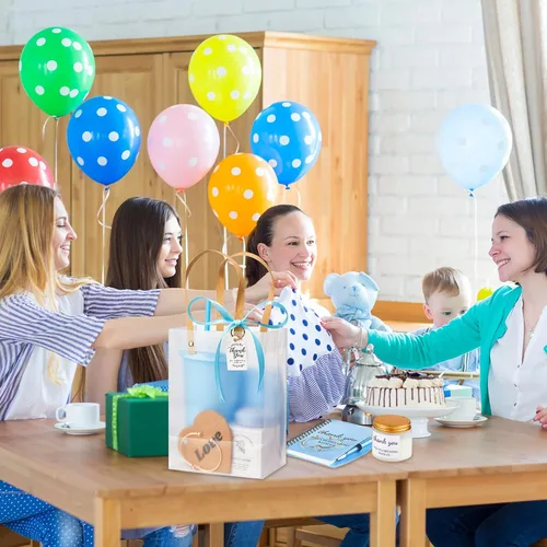Vista 6 de 56 premios de baby shower para ganadores de juegos, regalos de baby shower, incluyendo vaso de plástico, cuaderno, velas perfumadas, bolígrafos Azul