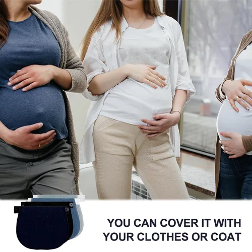 Vista 6 de DSLSQD Extensor de pantalones de maternidad, extensor de pantalones de embarazo ajustables, extensor de botón para jeans, extensor de botón