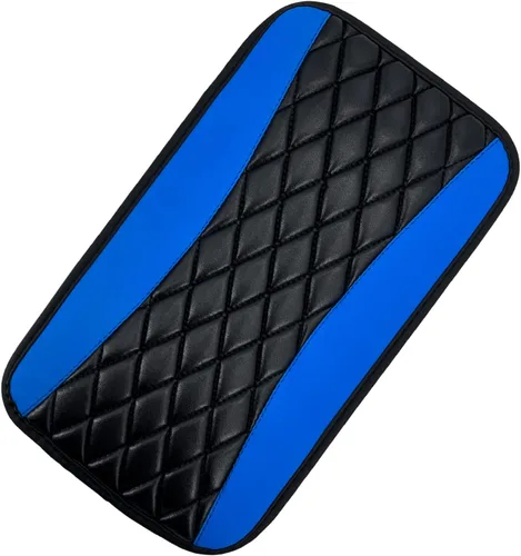 Vista 7 de Almohadilla de cuero impermeable para consola central de automóvil, protector de funda de asiento para reposabrazos, cómodos accesorios para el Negro