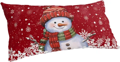Vista 11 de Fundas de almohada de invierno con copos de nieve de tamaño estándar, 2 paquetes de fundas de almohada suaves para cama, fundas de almohada lumbar