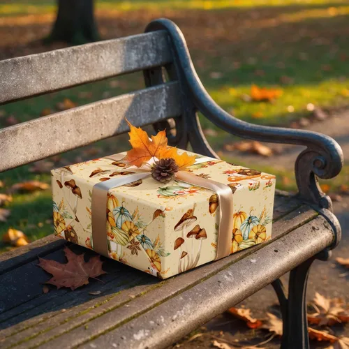 Vista 4 de SaringSwoon Papel de Regalo de Otoño para Niños y Adultos - Papel de Regalo de Bosque con Diseño de Erizo, Calabaza y Hongos para Otoño, Cumpleaños