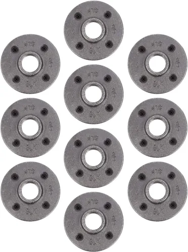 Vista 9 de PIPE DECOR - Acoplamiento de 1/2 pulgada, accesorios de hierro maleable negro para tuberías, pezones y accesorios estándar de 1/2 pulgada