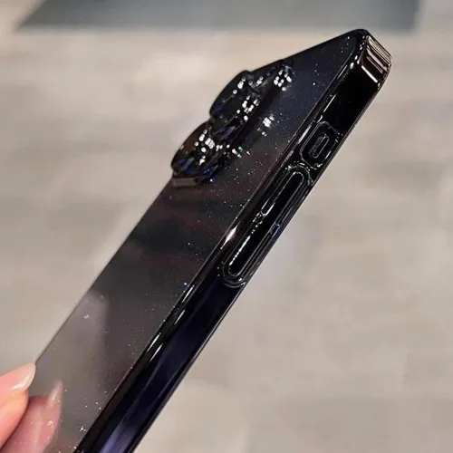 Vista 5 de Casechics Funda compatible con iPhone, marco electrochapado con purpurina, protección para el lente de la cámara, suave a prueba de golpes