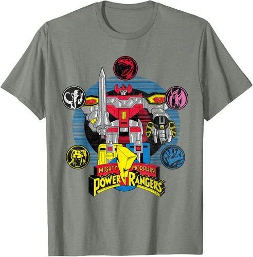 Vista 27 de Power Rangers Camiseta Megazord Asfalto