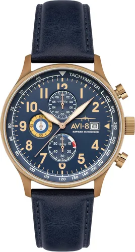 Vista 20 de Reloj analógico AV-4011 Hawker Hurricane, con mecanismo de cuarzo japonés, con correa de piel, de AVI-8