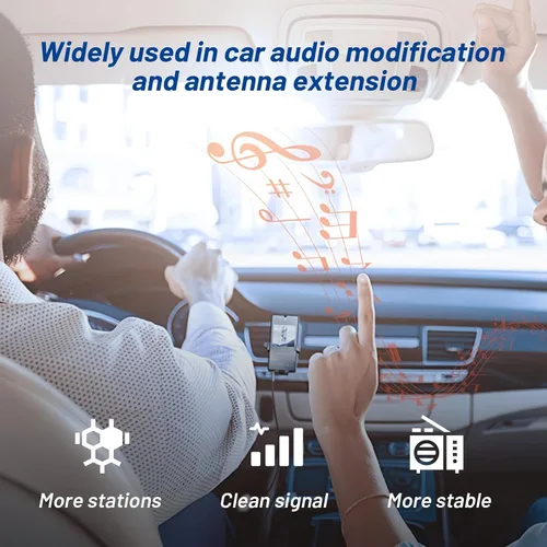 Vista 7 de Anina Adaptador de antena de radio de coche hembra a hembra Conector aéreo universal Cable de extensión de antena de radio