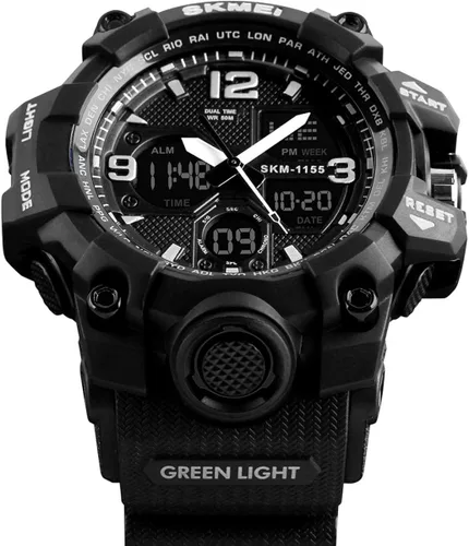 Vista 2 de Mens Analog Digital LED 50M Waterproof Outdoor Sport Watch Military Multifunction Casual Dual Display 12H24H Stopwatch Calendar Wrist Watch