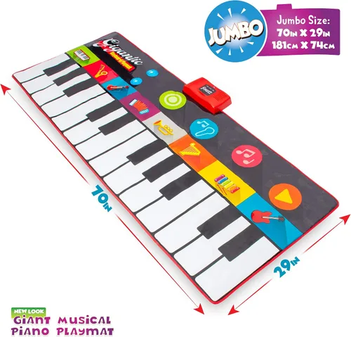 Vista 2 de Abcotech - Alfombrilla de piano de suelo para niños, teclado gigante de pista de baile, juguetes sensoriales Modos de reproducción, grabación