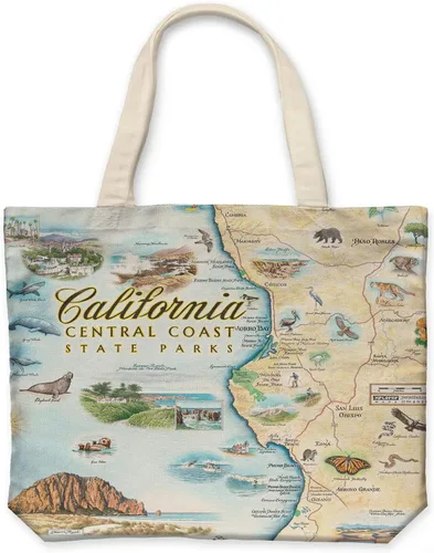 Vista 8 de Xplorer Maps Bolsa de lona con asas, bolsa de compras de comestibles de tela, bolsa reutilizable y ecológica, 100% algodón, lavable