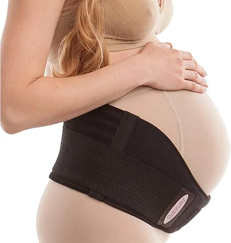 Vista 10 de GABRIALLA Cinturón de apoyo de maternidad con forro de algodón transpirable, ayuda a prevenir las estrías y aliviar el dolor de espalda baja