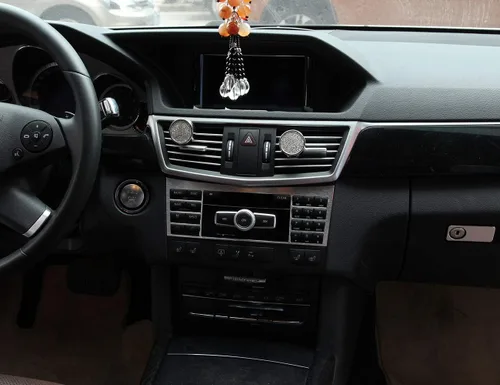 Vista 5 de YIWANG Aleación de aluminio consola central botón panel Trim coche accesorios para Mercedes Benz E clase W212 2010-2015