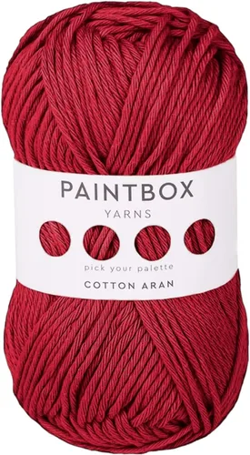 Vista 54 de Paintbox Yarns 100% algodón Aran, 50 g (1.76 oz), 85 m (93 yardas) - Lana blanca en cartón para crochet, tejer - Suave, ligera para suéter, ropa