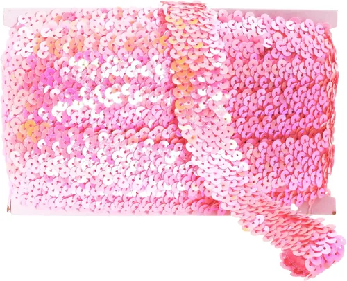 Vista 16 de Mandala Crafts - Cinta de lentejuelas elásticas iridiscentes AB de 1 pulgada para coser 10 Yards, Metallic Color, Washable, Stretchy Band, for