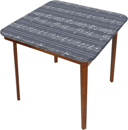 Vista 3 de Cassical Music - Mantel con bordes elásticos de canción de jazz, diseño de clave de agudos, lavable, a prueba de derrames, se adapta a mesas de 28 x