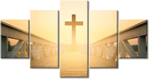 Vista 100 de TUMOVO Decoración de pared de iglesia cristiana de 3 paneles, imágenes de la resurrección de Jesús para sala de estar, dormitorio, cocina
