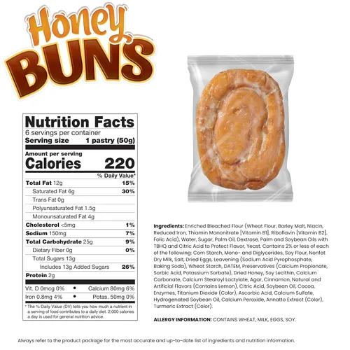 Vista 2 de Little Debbie® Bollos de miel, 36 pasteles de desayuno envueltos individualmente (6 cajas)