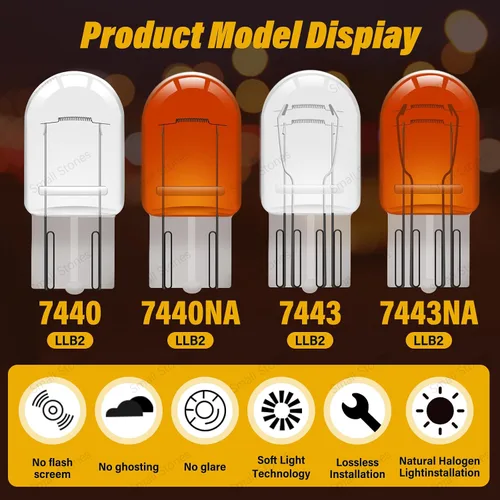 Vista 2 de 4PCST20-7443-12V 21/5W Bombilla halógena para automóviles y camiones - Blanco