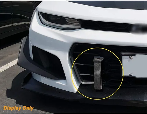Vista 5 de Xotic Tech - Correa de remolque negra con adaptador de orificio de remolque compatible con Chevrolet Camaro 2016 2017 2018 2019 2020 2021 2022 2023