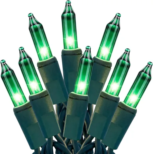 Vista 8 de HISHINY Luces de Navidad 100 Unidades Luces Transparentes para Árbol de Navidad en Cadena con Cable Verde para Decoraciones de Navidad al Aire Libre