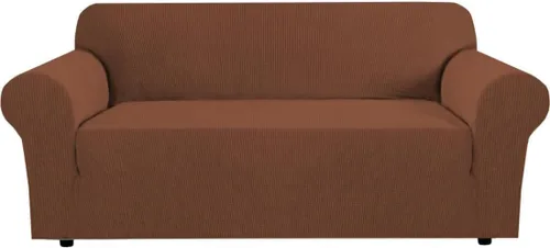 Vista 75 de H.VERSAILTEX Funda elástica para sofá, fundas suaves para muebles de 3 cojines, con tela jacquard gruesa a cuadros con parte inferior elástica, sofá