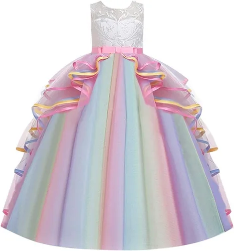 Vista 4 de MYRISAM Unicorn Costume Princess Birthday Bowknot Long Tulle Fancy Dress Pageant Christmas Party Halloween Carnival Outfits