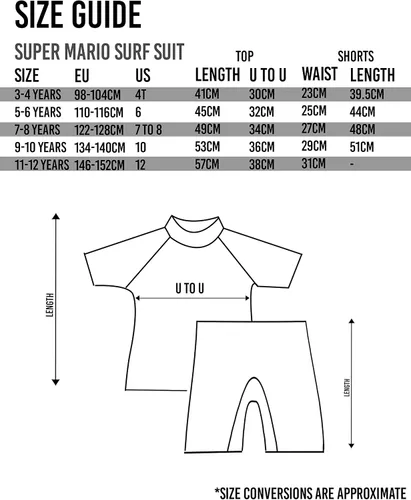 Vista 7 de Super Mario Traje de baño de dos piezas UV50 Sun Safe Top & Shorts Traje de baño
