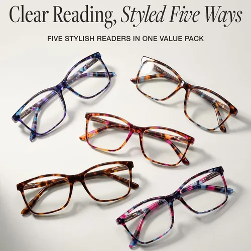 Vista 2 de NOVIVON Lentes de lectura para mujer, con bloqueo de luz azul, bisagra de resorte, diseño de moda, lentes con estampado para mujer