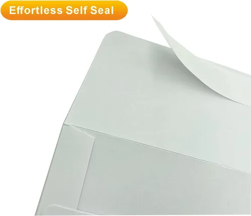 Vista 3 de Sobres de invitación A9 (100 unidades de 5.75 x 8.75 pulgadas) - Sobres de papel blanco con diseño sin ventanas de 120 GSM con cierre automático