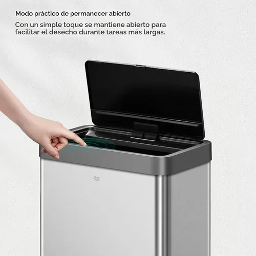 Vista 5 de EKO Mirage X - Cubo de basura con sensor de movimiento de 80 litros/21.1 galones, cubo de basura automático grande para cocina, sin contacto, acero