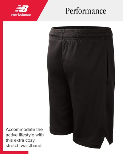 Vista 4 de New Balance Pantalones cortos deportivos para niños - Pantalones cortos de gimnasio de alto rendimiento con bolsillos - Pantalones cortos deportivos