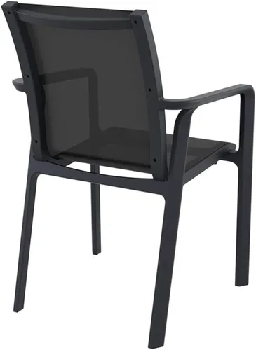 Vista 3 de Compamia Pacific Sling - Silla con brazo en color negro (juego de 2)