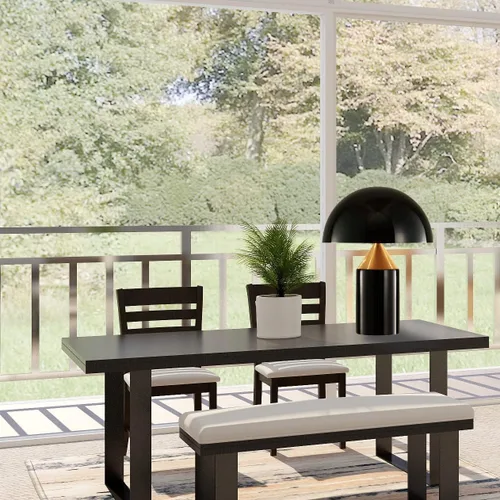 Vista 6 de Meefad Venus - Lámpara de mesa decorativa con diseño de hongo y moderna luz Negro