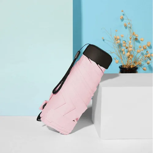 Vista 6 de AFULILI Paraguas pequeño y compacto de viaje, protección UV, mini paraguas perfecto para viajes, ligero y portátil, sombrilla para exteriores