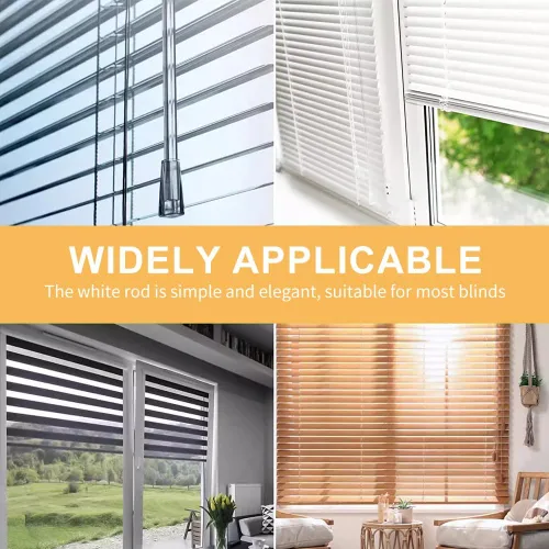 Vista 6 de 2 piezas de repuesto para vara ciega vertical, barra inclinable de acrílico transparente con ganchos, abridor largo para ventana (17 pulgadas)