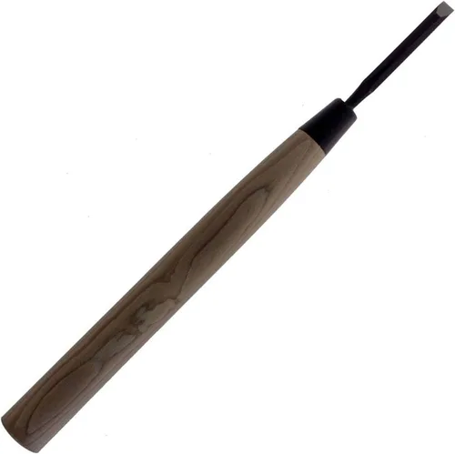 Vista 2 de Michihamono Herramienta de tallado de madera Tsuki Nomi 0.236 in Cincel plano para tallado en madera japonés, con mango de madera, para carpintería