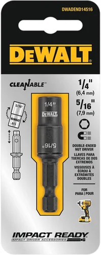 Vista 6 de DEWALT Destornillador de tuerca, doble extremo, 1/4 pulgadas + 5/16 pulgadas (DWADEND14516)