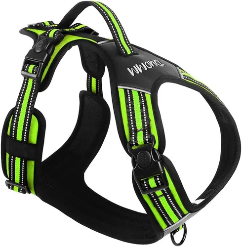 Vista 10 de Arnés para perro sin tirones con asa, chaleco táctico reflectante ajustable para perros medianos y grandes, chaleco acolchado de ajuste cómodo
