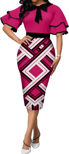Vista 4 de SeNight Vestido de mujer bodycon vestido de iglesia elegante vestido de trabajo lápiz