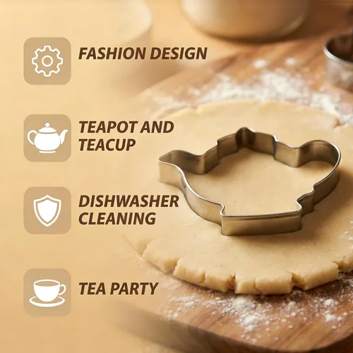 Vista 3 de Cortador de galletas de acero inoxidable para tazas de té, taza de té y taza de té, ideal para fiestas de té, bodas y sándwiches, tazas grandes