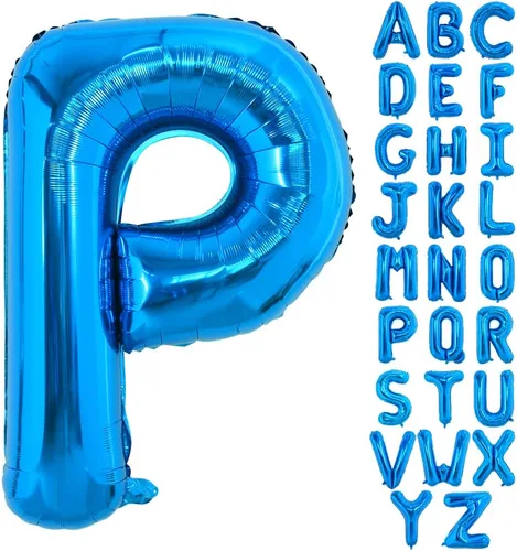 Vista 24 de Globos TONIFUL de 40 pulgadas, grandes, azules, con letras B gigantes, globos de alfabeto de papel de aluminio, mylar, grandes globos