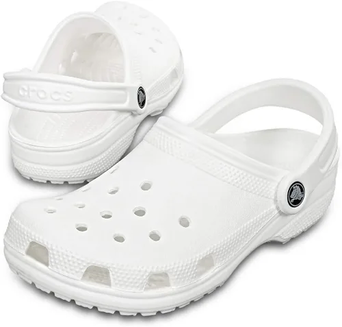 Vista 5 de Zuecos clásicos Crocs unisex para adulto, Blanco, 9 mujer/7 hombre
