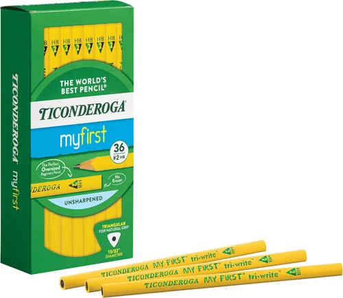 Vista 4 de Lápiz triangular de la marca Dixon Ticonderoga "My First Tri-Write", Amarillo Paquete de 1