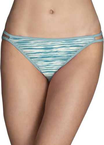 Vista 35 de Vanity Fair Bragas de bikini con tira para mujer, Illumination, con elástico sedoso y ribete de satén Paquete de 3 Negro (Midnight Black)